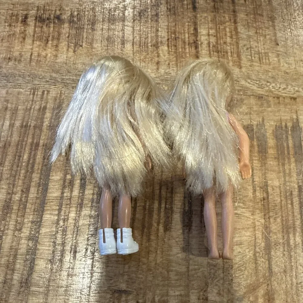 Barbie Chelsea Dolls LOT Of 2 Blonde Pink Purple Rainbow